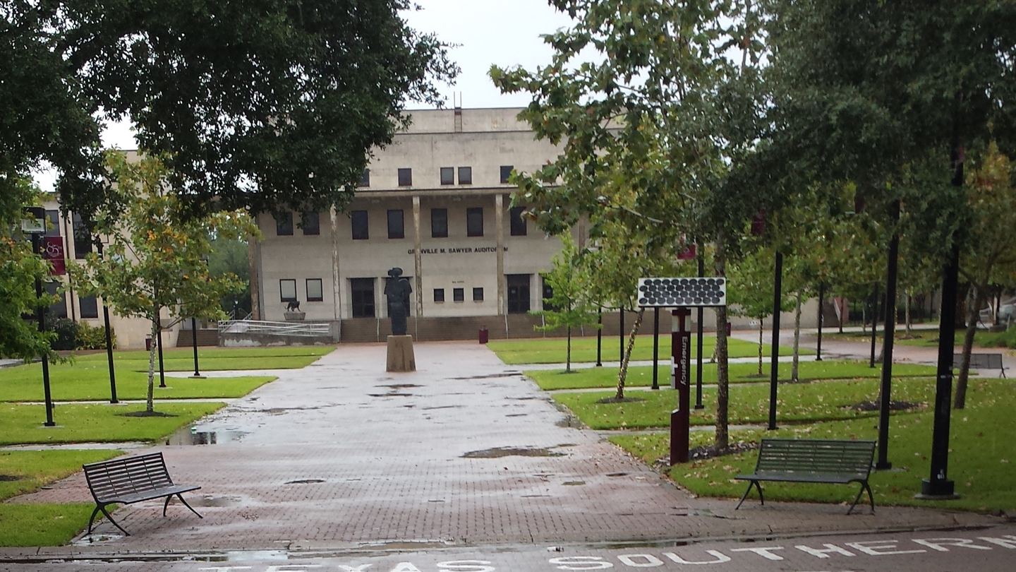 View across the Texas Southern University campus from the student center