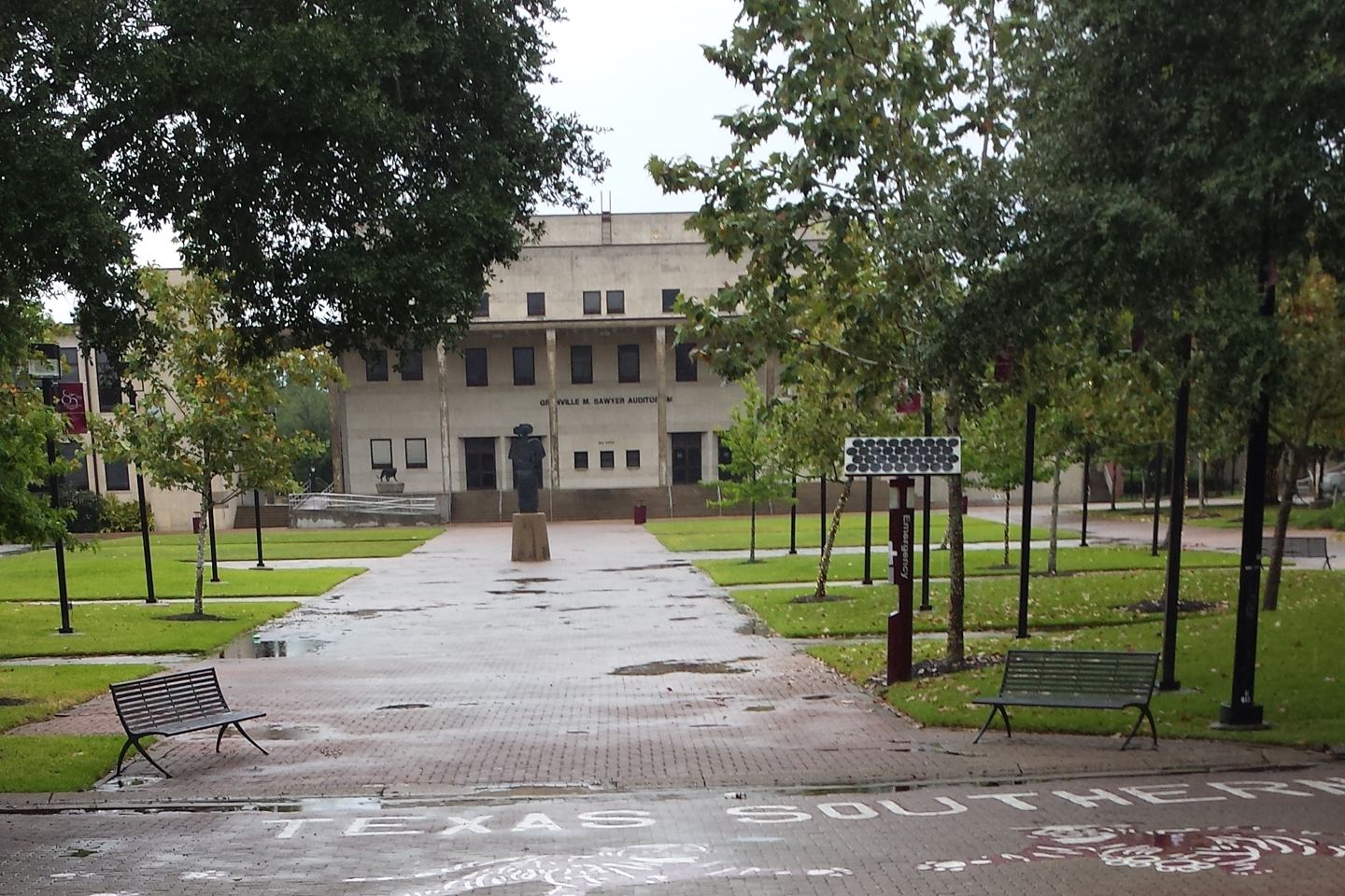 View across the Texas Southern University campus from the student center